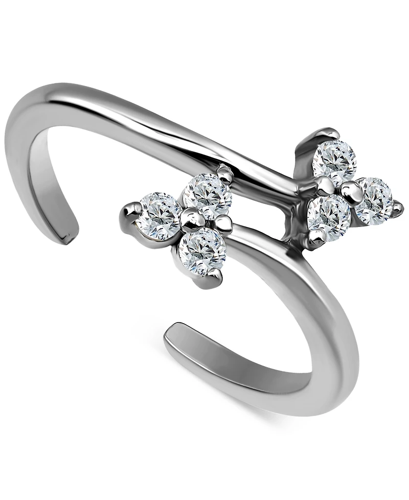 Giani Bernini Triple Round Cubic Zirconia Cluster Adjustable Toe Ring, Exclusively at Macy's