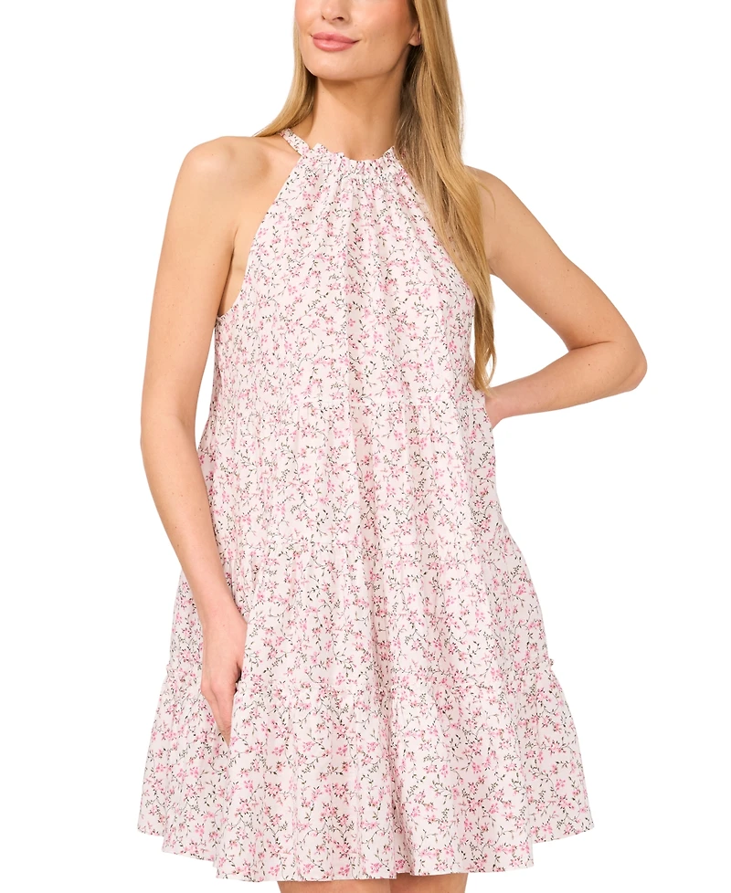 CeCe Women's Tiered Halter Dress