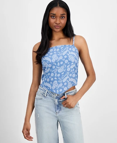Madden Girl Juniors' Paisley Bandana Top