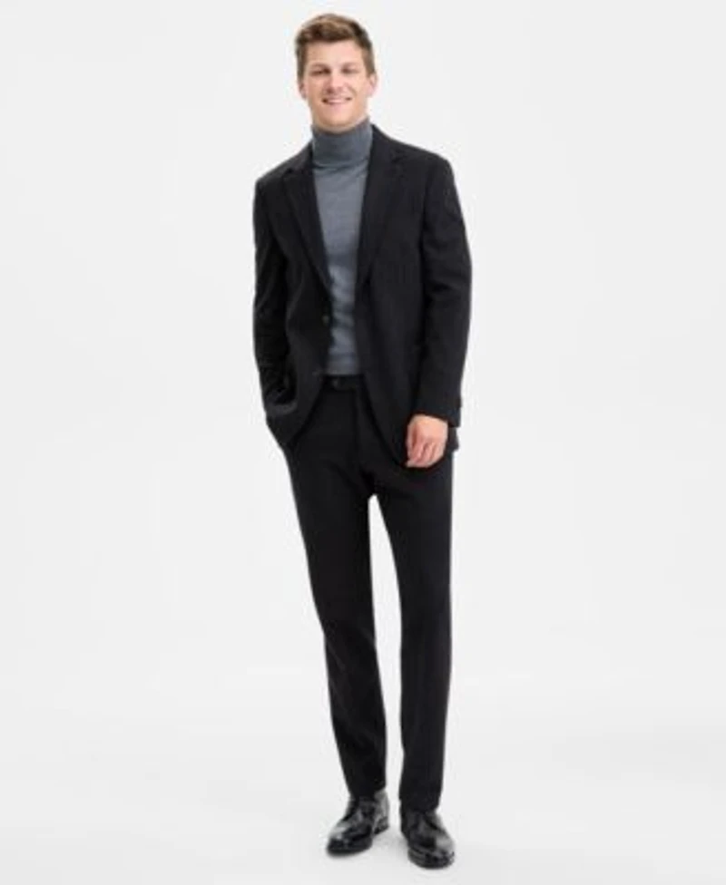 Tommy Hilfiger Mens Modern Fit Knit Pinstripe Suit Separates