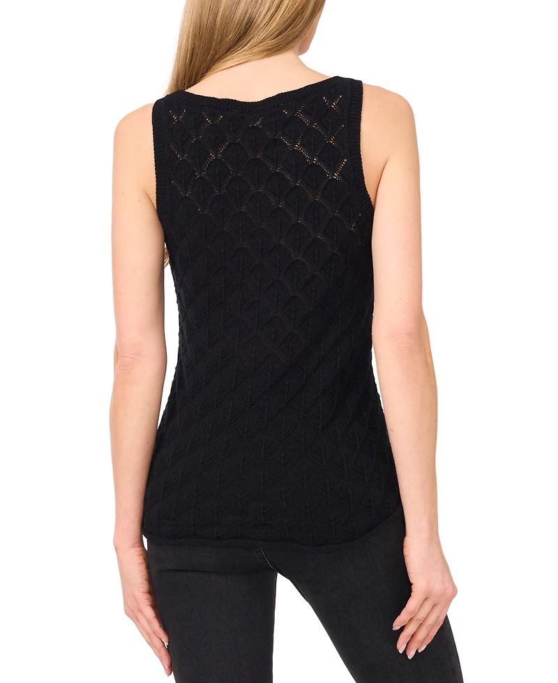CeCe Women's Cotton Crewneck Sleeveless Sweater Tank Top