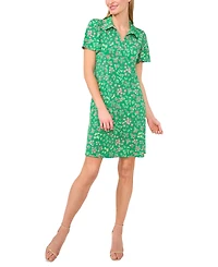 CeCe Women's Short-Sleeve Printed Knit Polo Dress