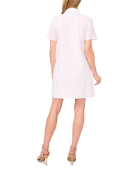 CeCe Women's Floral Embroidered Button-Front Shirtdress