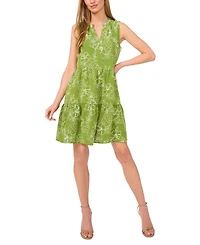 CeCe Women's Floral Sleeveless Baby Doll Dress