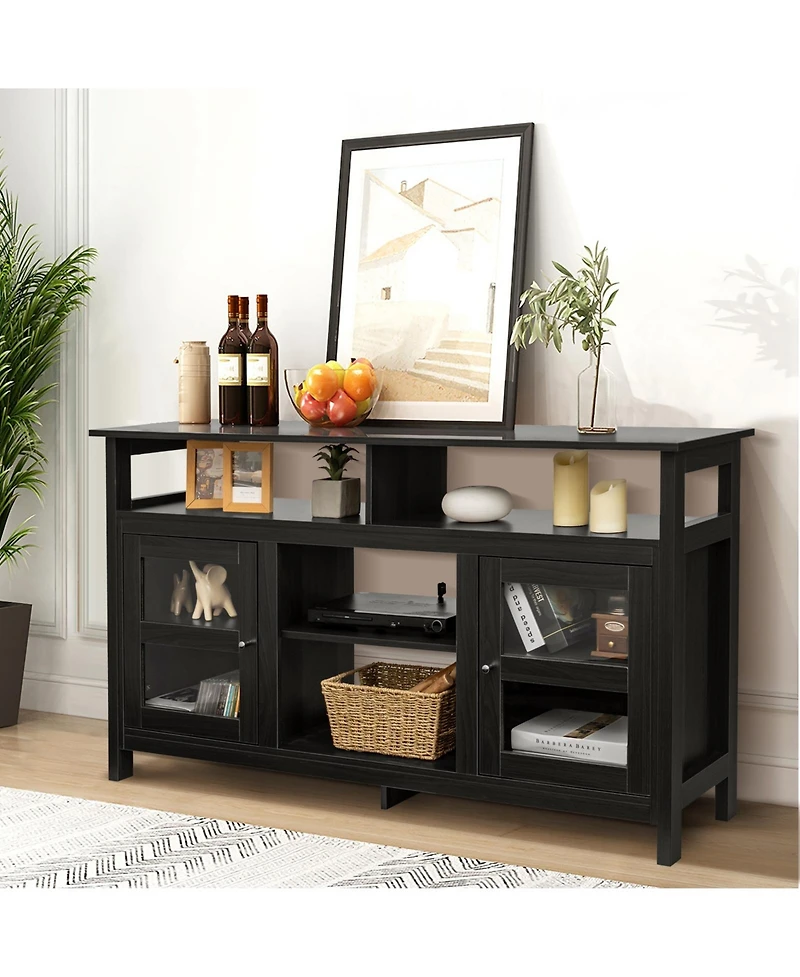 58 Inch Tv Stand Entertainment Console Center with 2 Cabinets