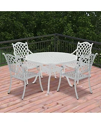 Mondawe Outdoor Cast Aluminum Dining Armchair