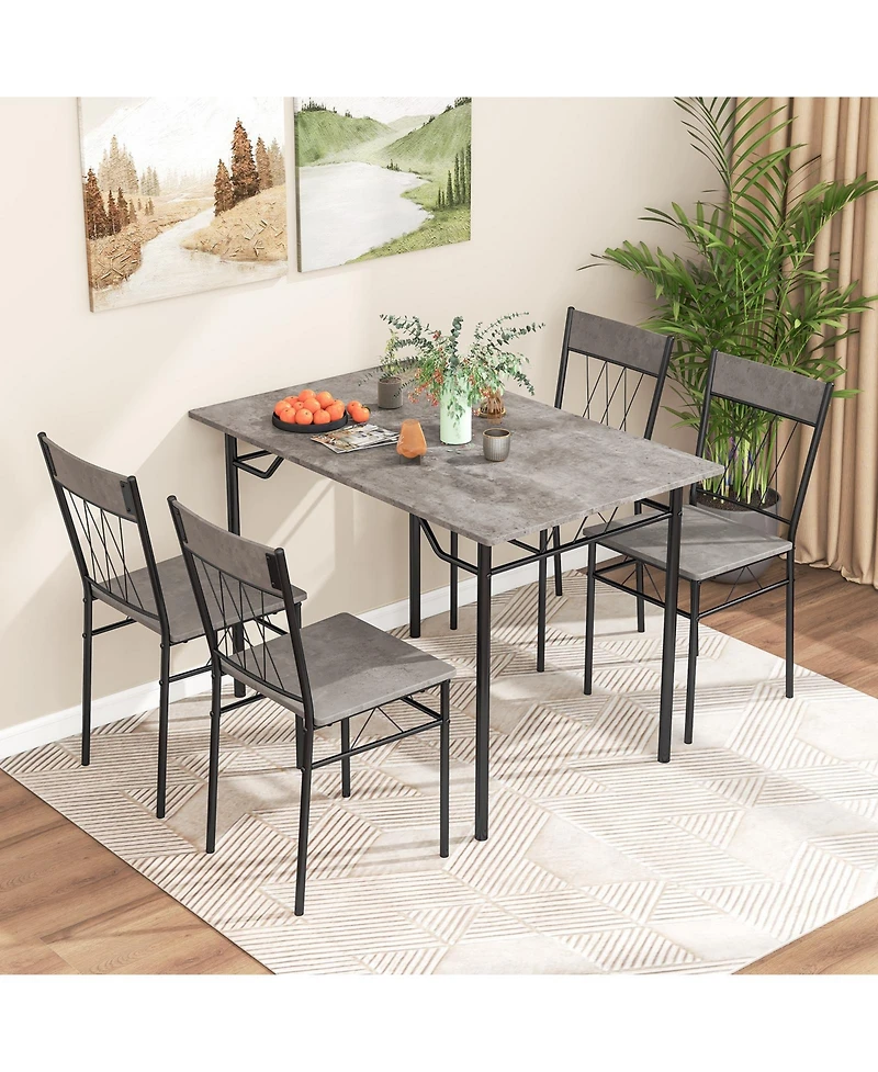 5-Piece Dining Table Set for 4 with Kitchen and Chairs