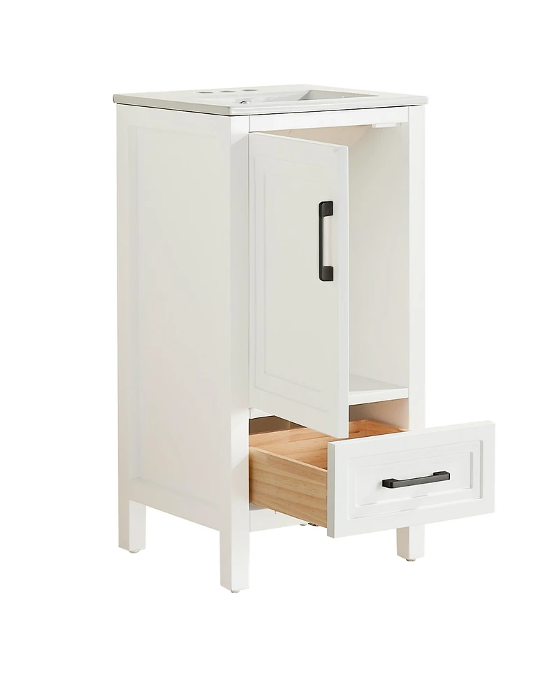 Casainc Fully Assembled 18" Freestanding Single Bathroom Vanity with Top
