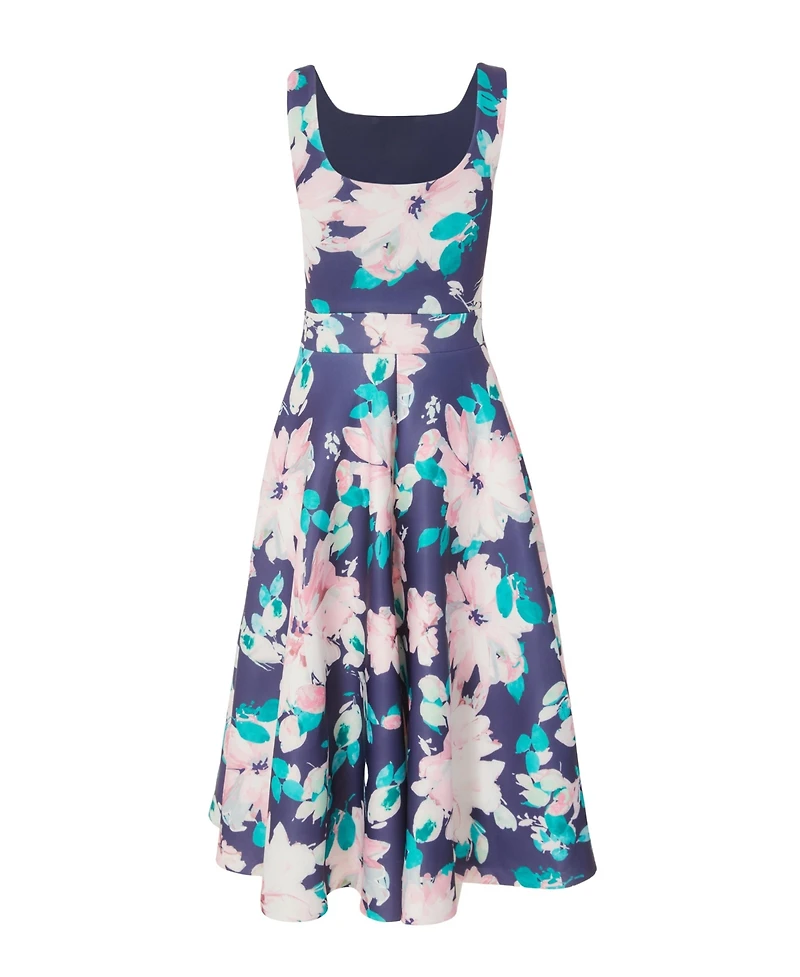 Quiz Women's Floral Scuba Foam Square Neck Maxi Skater