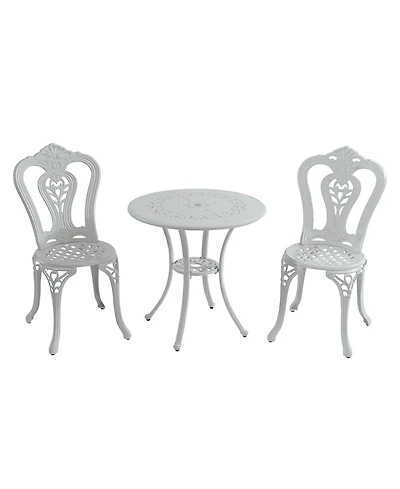 Patio Bistro Set of 3 Bistro Table and Chairs Outdoor Bistro Set Patio Table Patio Dining Chairs Outdoor Dining Table and Chairs, Bronze