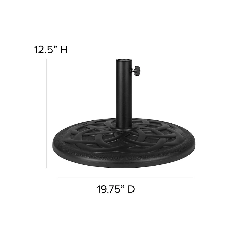 Bali Patio Umbrella With Base - 9' Polyester Patio Umbrella - 30+ Uv Protection - Waterproof Cement Base With 1.5" Diameter Aluminum Pole