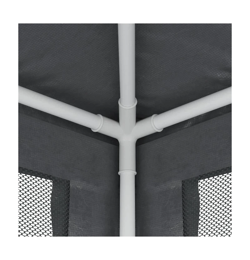Party Tent with 4 Mesh Sidewalls Anthracite 9.8'x9.8' Hdpe