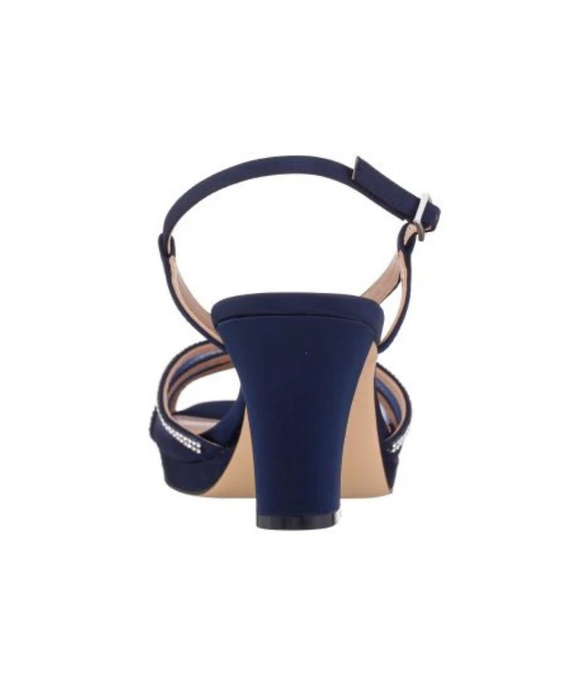 Nina Women's Bonney Rhinestone Square Toe Dress Sandals