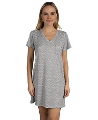 Tahari Women's 2-Pack V-Neck Short Sleeve Nightshirts
