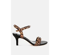 Laro Studs & Pearls Detail Leopard Sandals