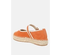 Bolean Soft Suede Leather Mary Jane Espadrilles