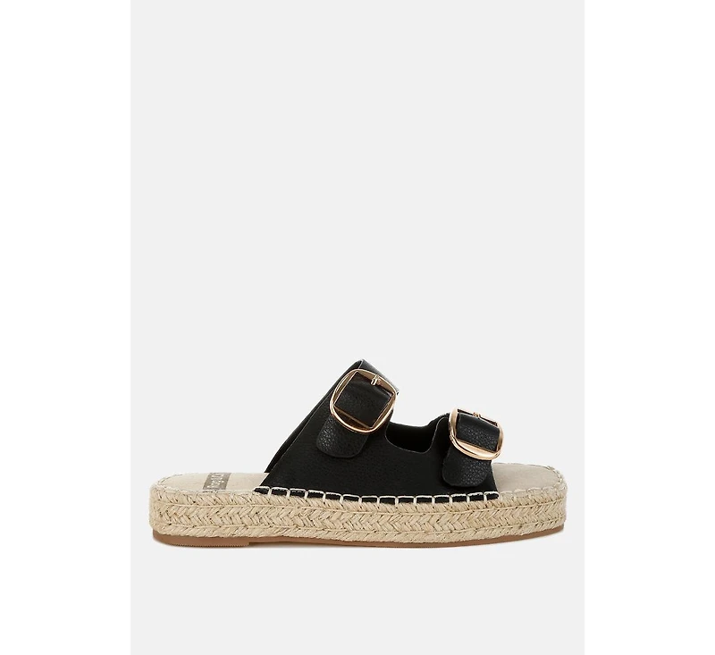 Palala Genuine Soft Leather Square Toe Espadrilles