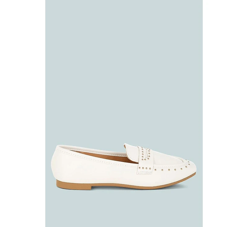 Dorlina Studded Faux Leather Loafers