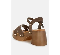 Pikansa Studded Real Suede Clog Sandals