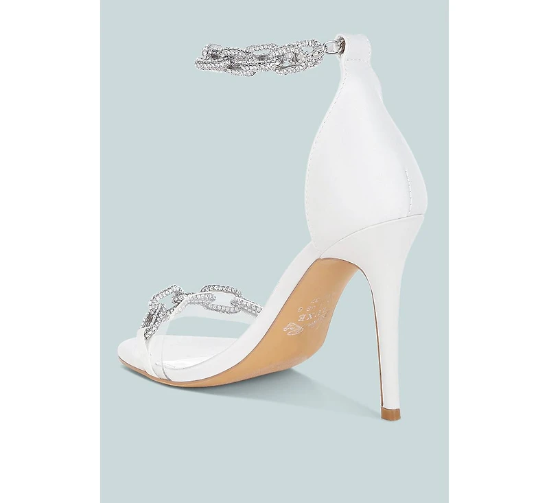 Rabenda Rhinestones Chain Stiletto Sandals