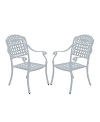 Mondawe Outdoor Cast Aluminum Dining Armchair