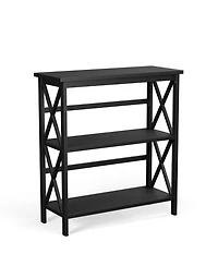 3-Tier Wooden Multi-Functional X-Design Etagere Storage Bookshelf