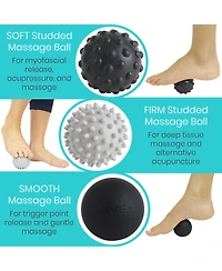 Joroto Massage Ball Set (4 Piece) - Foot Pain Hot Cold Therapy Kit - Plantar Fasciitis, Heel Spur, Sore Muscles, Trigger Point