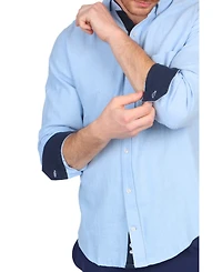 Tailorbyrd Big & Tall Solid Linen Blend Long Sleeve Shirt