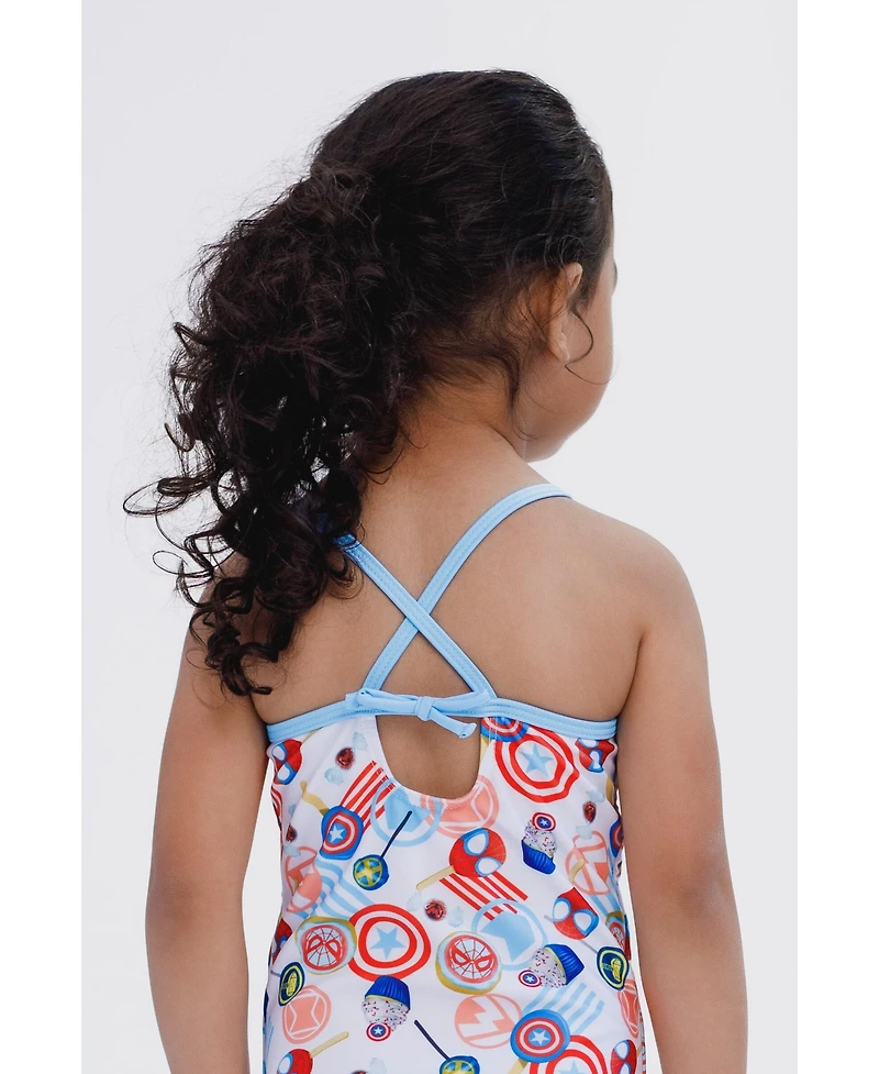 Avengers Toddler Girls Racerback Upf 50+ One Piece Bathing Suit