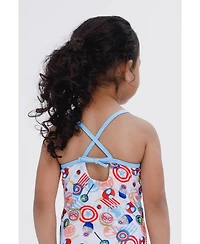 Avengers Toddler Girls Racerback Upf 50+ One Piece Bathing Suit