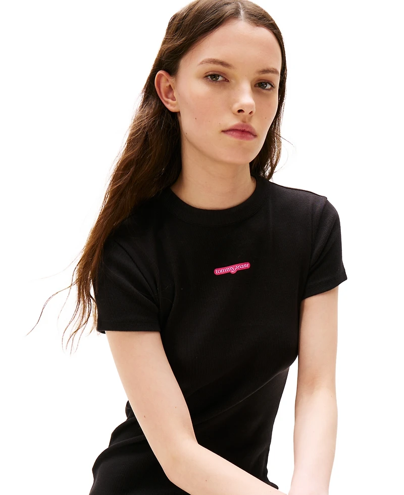 Tommy Jeans Women's Script Logo Ribbed Mini Dress