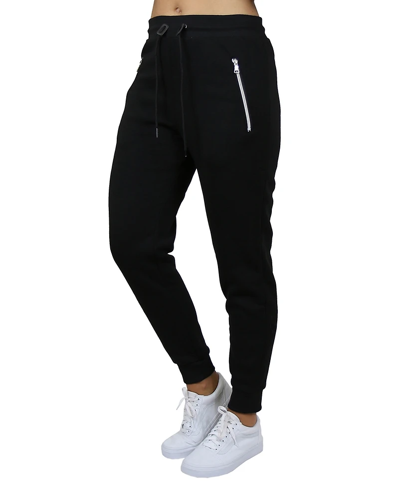 Galaxy By Harvic Women's Loose Fit Fleece Lined Jogger Sweatpants with Zipper Pockets