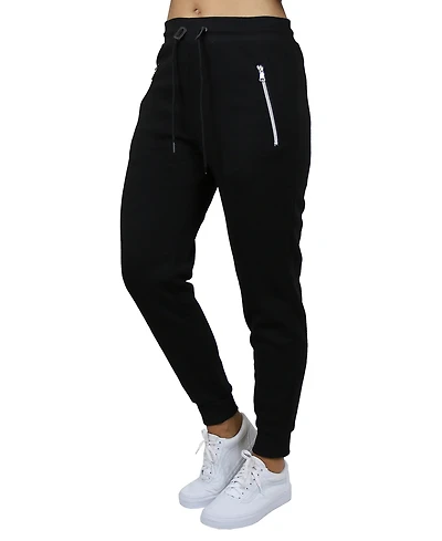 Galaxy By Harvic Women's Loose Fit Fleece Lined Jogger Sweatpants with Zipper Pockets