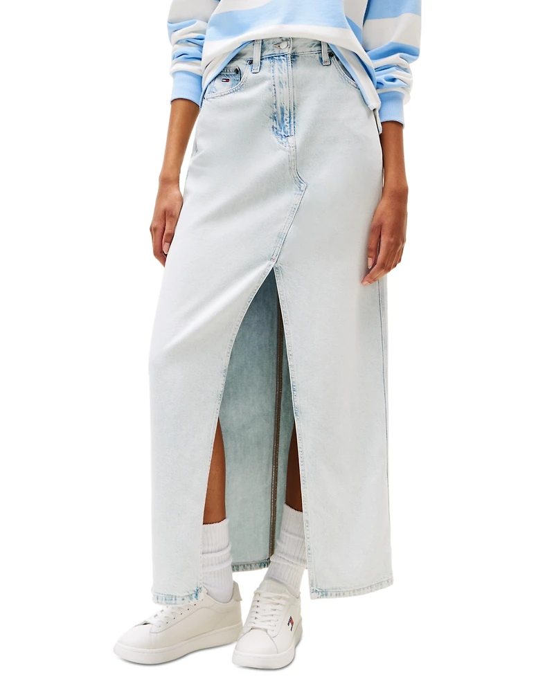 Tommy Jeans Women's Claire Front-Slit Denim Maxi Skirt