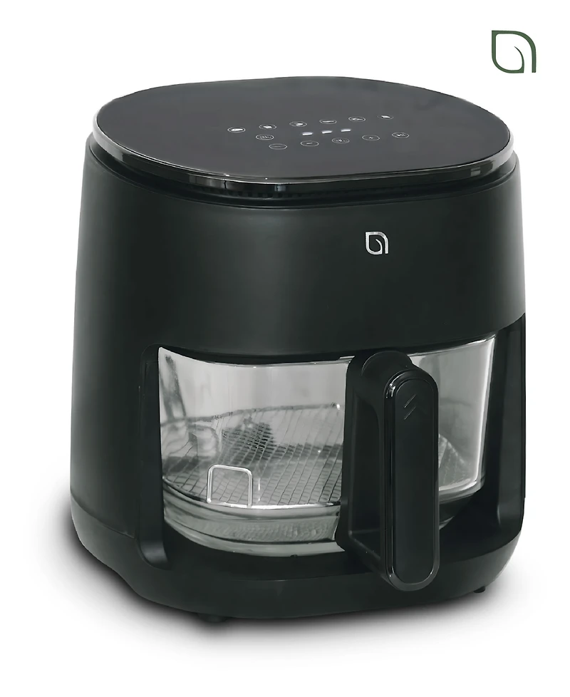 Willow Kitchen 5QT Digital Glass Air Fryer - Self-Cleaning, Digital Touch Screen, Healthier Frying, Watch Your Food Cook
