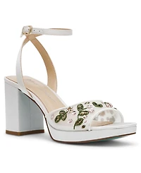 Betsey Johnson Women's Kirra Floral Beaded Platform Dress Sandals