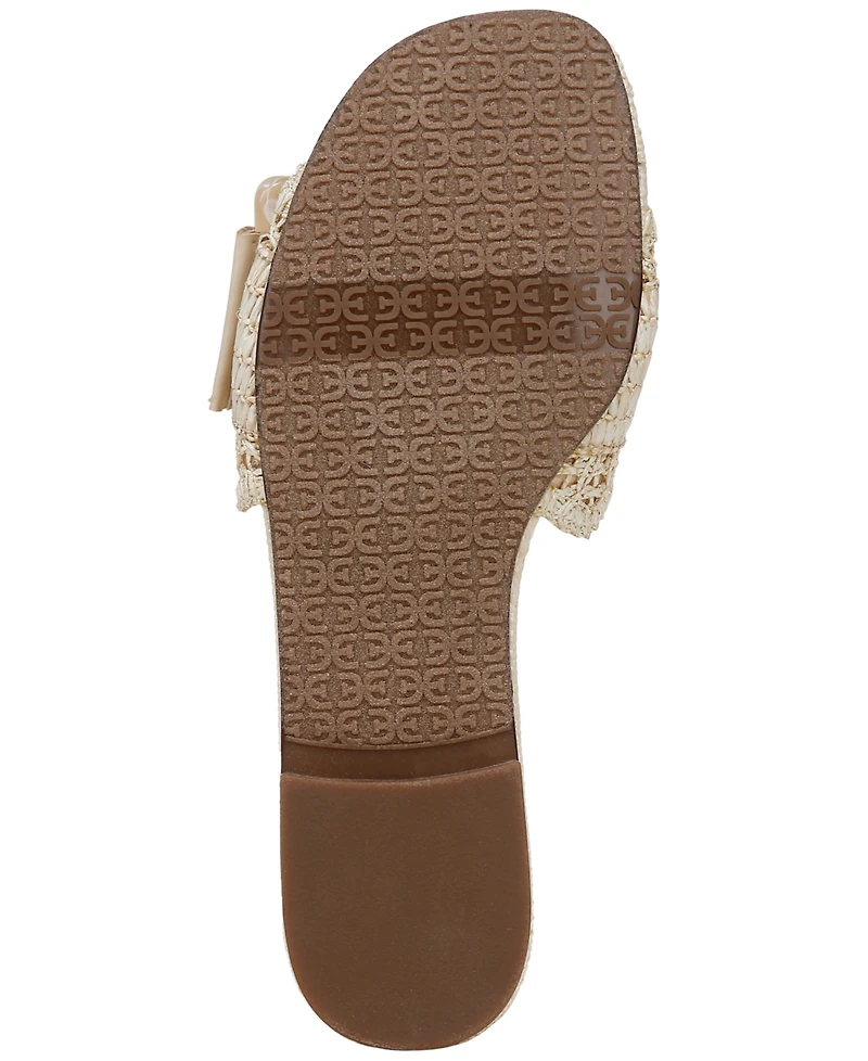 Sam Edelman Women's Bambi Raffia Buckle Slide Sandals