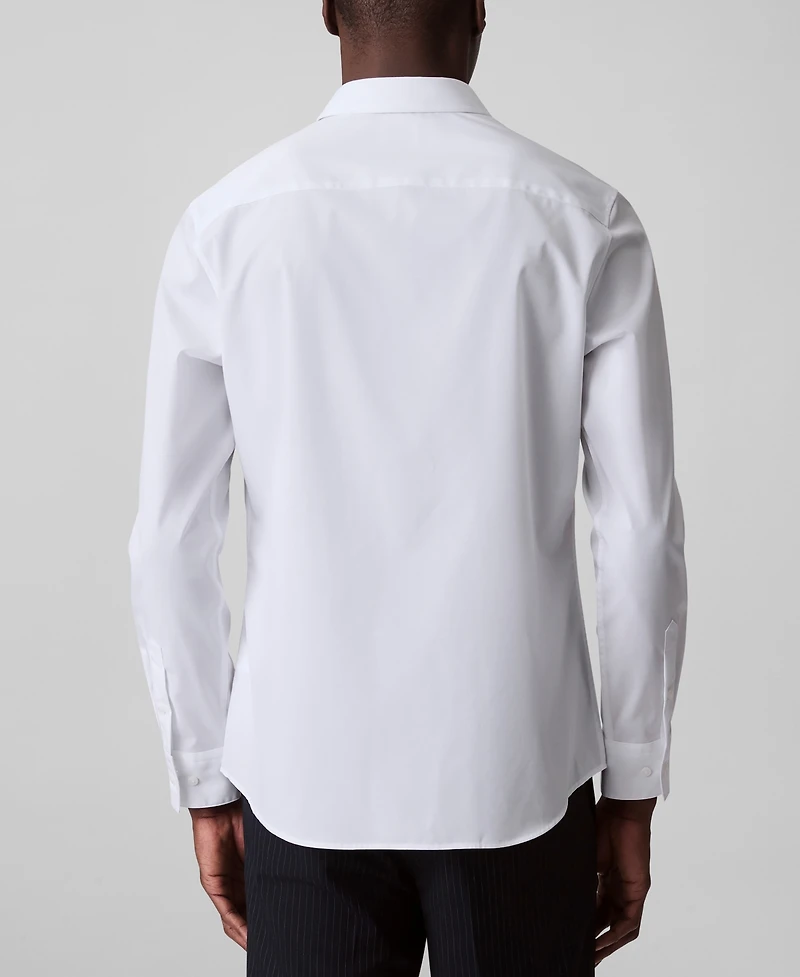 Calvin Klein Men's Slim Fit Supima Stretch Long Sleeve Button-Front Shirt