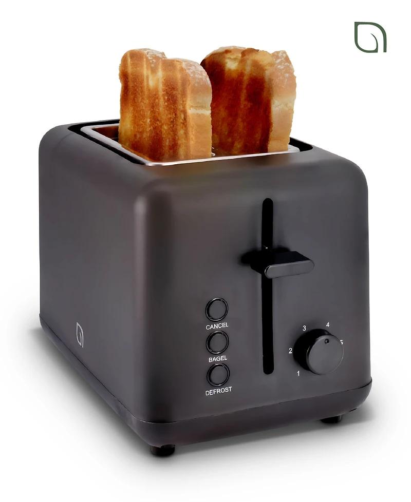 Willow Kitchen 2-Slice Toaster with Wide Slots - Perfect for Toast Bagels, Compact Design, Crumb Tray