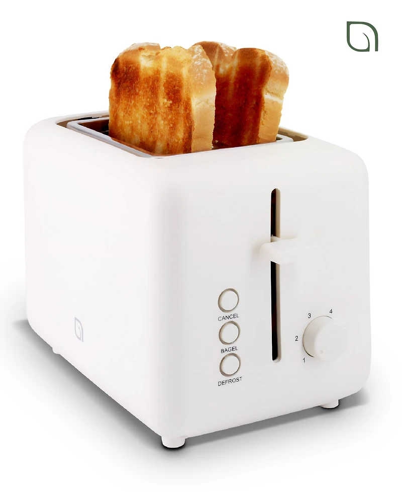 Willow Kitchen 2-Slice Toaster with Wide Slots - Perfect for Toast Bagels, Compact Design, Crumb Tray