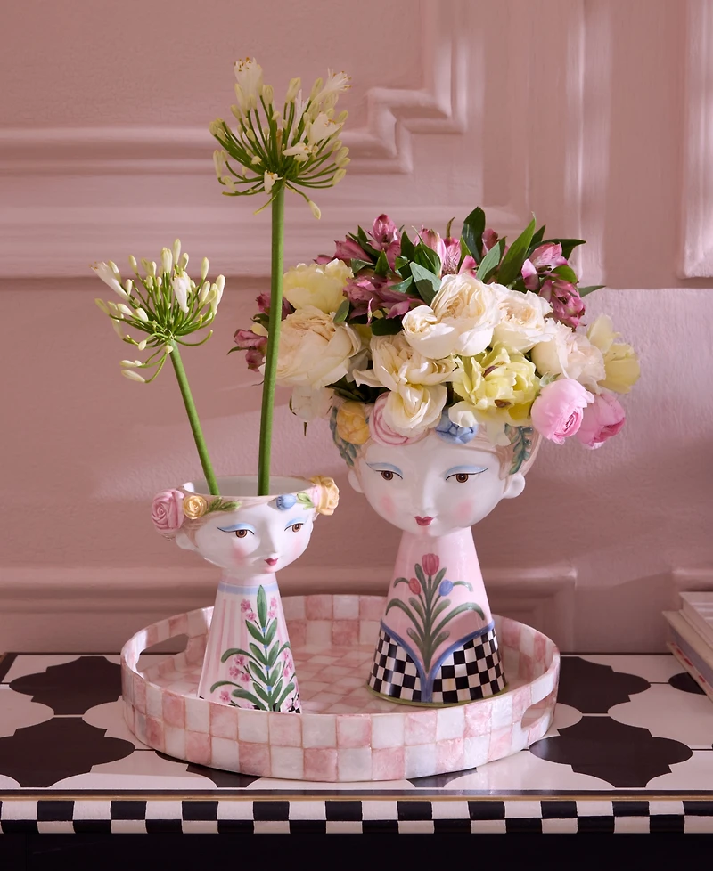 Mackenzie-Childs Rosy Meadow Short Lady Vase