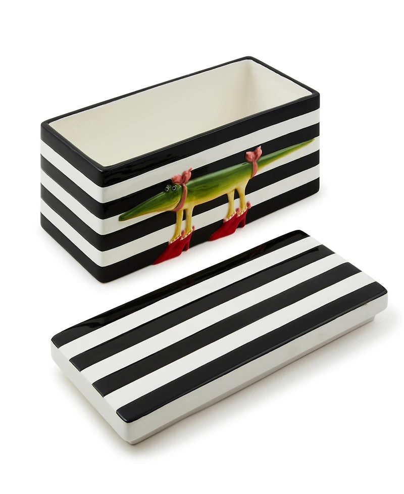 Mackenzie-Childs Patience Brewster Gloria Alligator Lidded Box