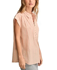 Lucky Brand Women's Cotton Striped Short-Sleeve Popover