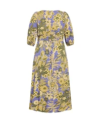 City Chic Plus Daydream Print Maxi Dress