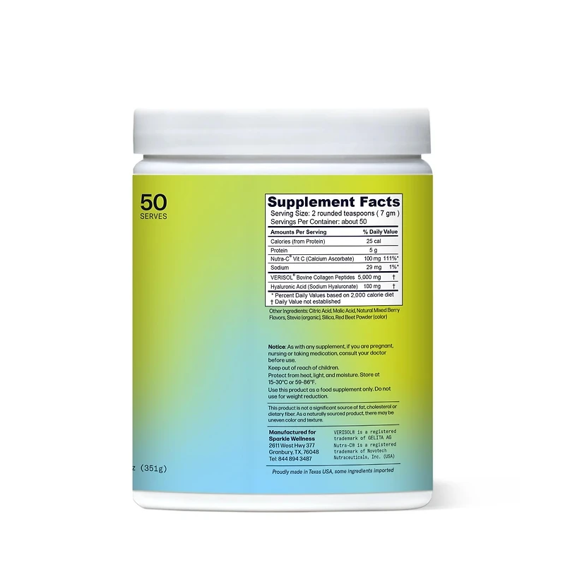 Skin Boost Plus [50-Serves] | Collagen Powder Supplement with Verisol Bioactive Hydrolyzed Peptides, Vitamin C & Hyaluronic Acid