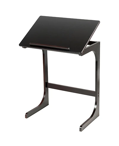 Adjustable C-Shape Couch End Table wth Tilting Top