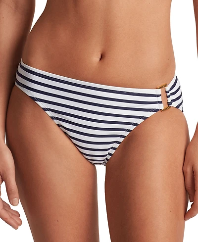 Lauren Ralph Women's Striped Ring Hipster Bikini Bottoms
