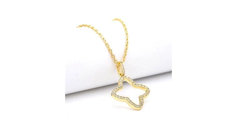 Open Cz Flower Necklace