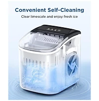 Cowsar 26 Pound Portable Countertop Ice Maker, 9 Bullet Cubes in 6 Mins, Self-Cleaning