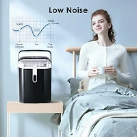 Cowsar 26Lbs Countertop Ice Maker, 9 Cubes 8 Mins, Two ,Self-Cleaning, with Scoop/Basket